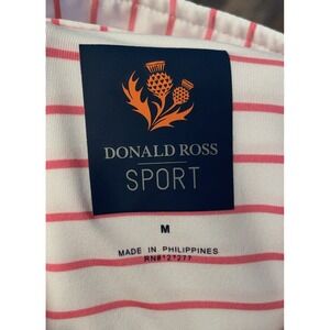 Donald Ross Golf Polo Shirt Men Medium Pink White Striped